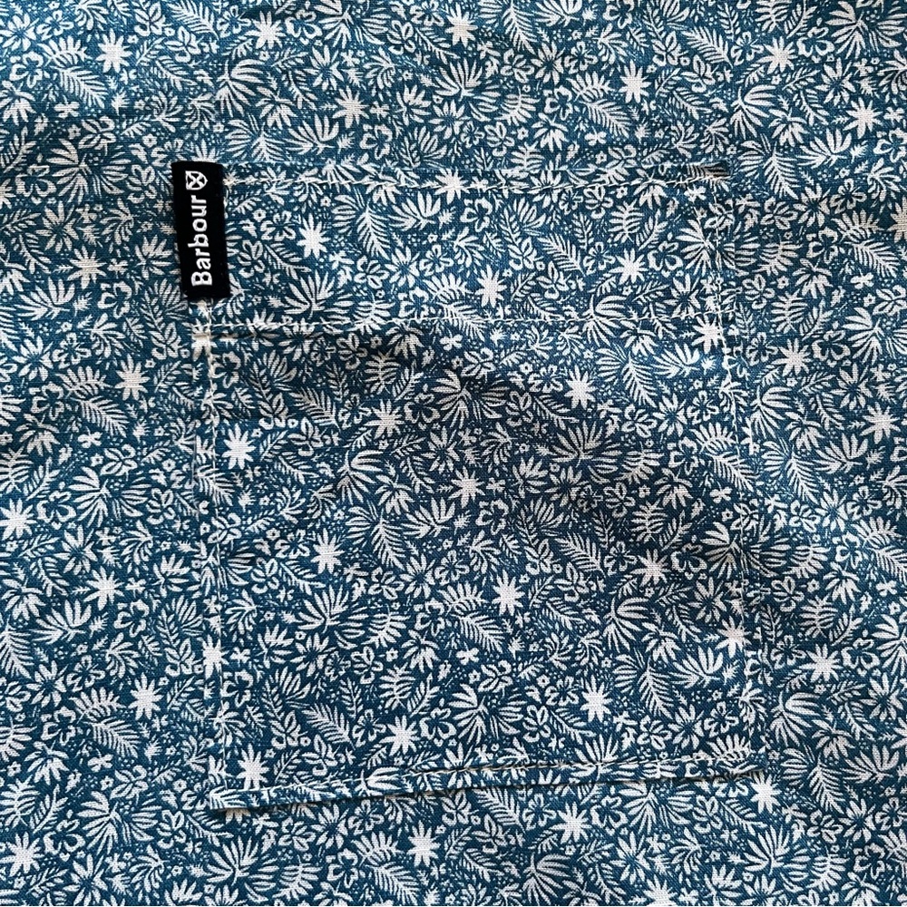 Barbour Floral Short Sleeve Summer Casual Shirt Beach Cottage - Picture 3 of 9